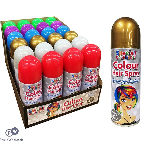 Coloured Hair Spray 6 Assorted Colours 200ml