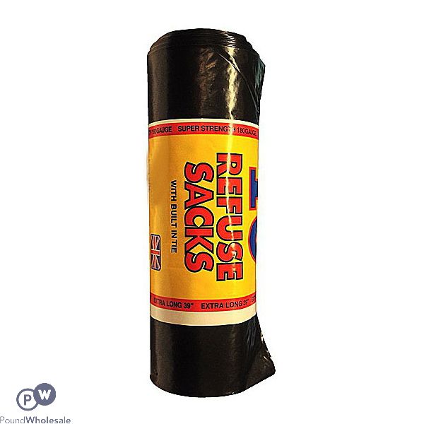 Rm Extra Heavy Duty Black Refuse Sacks 115l 10 Pack