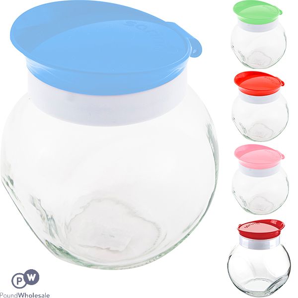 Sarina Double Bottom Glass Jar 750cc Assorted