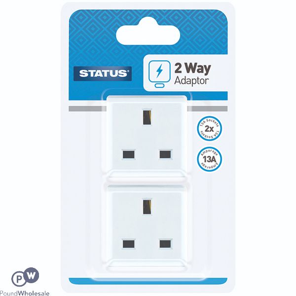 Status 13a 2-way White Adaptor 2 Pack