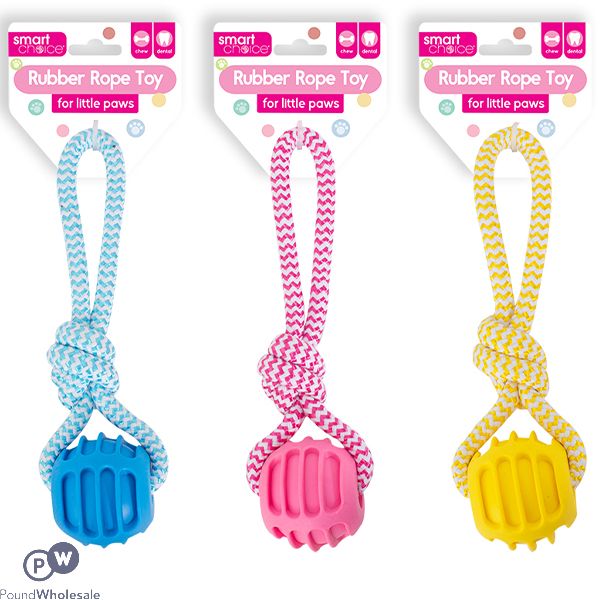 Smart Choice Small Puppy Rope Tug Dog Toy 21cm Assorted Colours