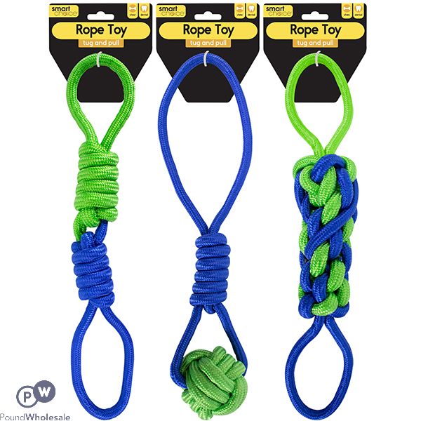Smart Choice Green & Blue Rope Tug Dog Toy 45cm Assorted