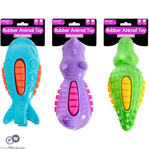 Smart Choice Squeaky Rubber Animal Dog Toy Assorted