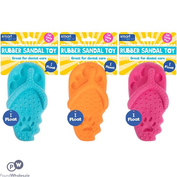 Smart Choice Floating Rubber Sandal Dog Toy 16.5cm Assorted Colours
