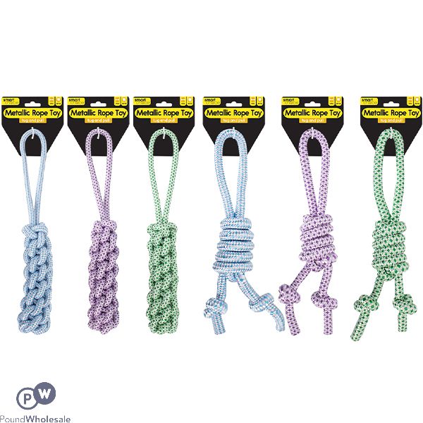 Smart Choice Tug & Pull Metallic Rope Dog Toy 35cm Assorted