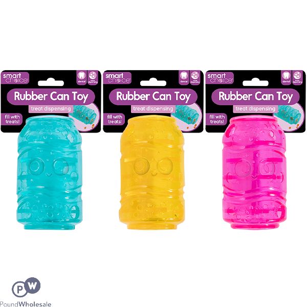Smart Choice Rubber Treat Dispensing Pop Can Dog Toy Assorted Colours