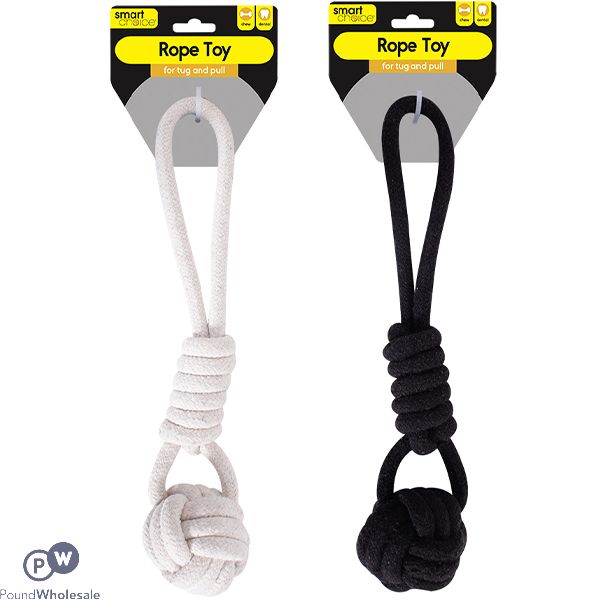 Smart Choice Rope Ball & Handle Dog Toy 28cm Assorted Colours