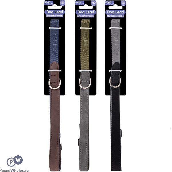 Smart Choice Faux Leather Dog Lead 120cm Assorted Colours