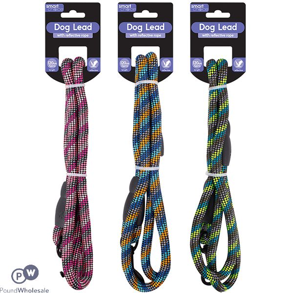 Smart Choice Reflective Rope Dog Lead 120cm Assorted Colours