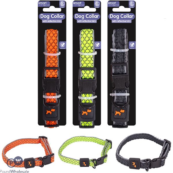 Smart Choice Reflective Textured Dog Collar 30cm-50cm Assorted Colours