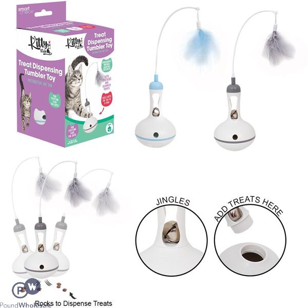 Smart Choice Feather Treat Dispenser Cat Toy Assorted Colours