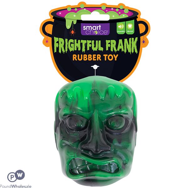 Smart Choice Halloween Squeaky Rubber Frightful Frank Monster Dog Toy 8.5cm