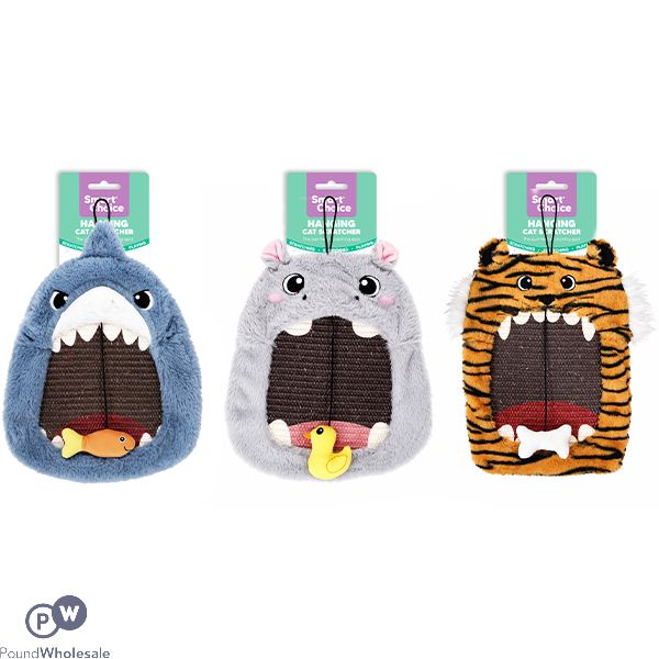 Smart Choice Plush Hanging Cat Scratcher 31cm Assorted Colours