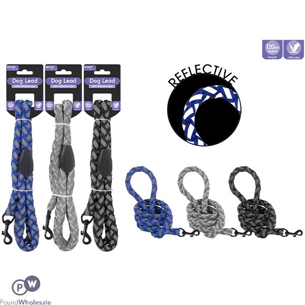 Smart Choice Strong Reflective Rope Dog Lead 1.2m Assorted Colours