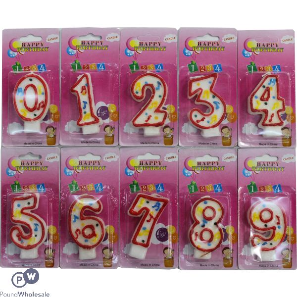 0-9 Happy Birthday Candle All Numbers X 10 100pcs