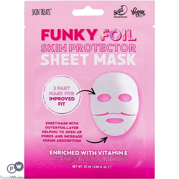 Skin Treats Funky Foil Vitamin E Skin Protector Sheet Face Mask Cdu