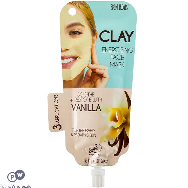 Skin Treats Clay Vanilla Energising Face Mask 3 Applications Cdu