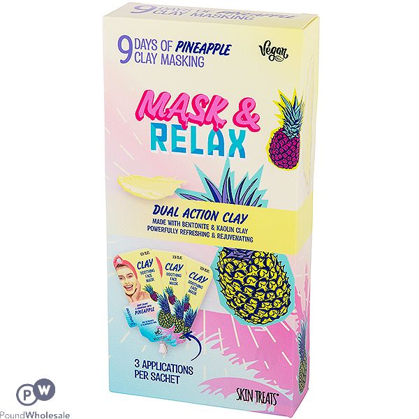 Skin Treats Dual Action 9 Days Pineapple Clay Face Mask 3 X 30ml