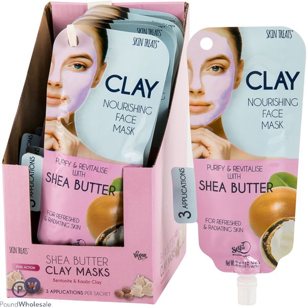 Skin Treats Clay Shea Butter Nourishing Face Masks 3 Applications Cdu