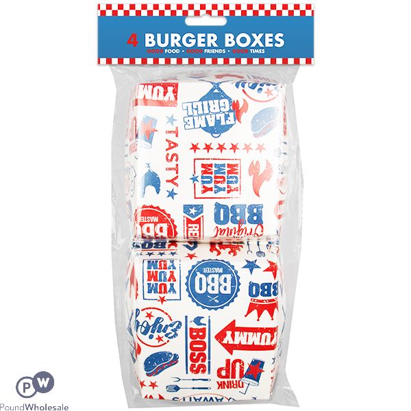 Bbq Burger Boxes 4 Pack