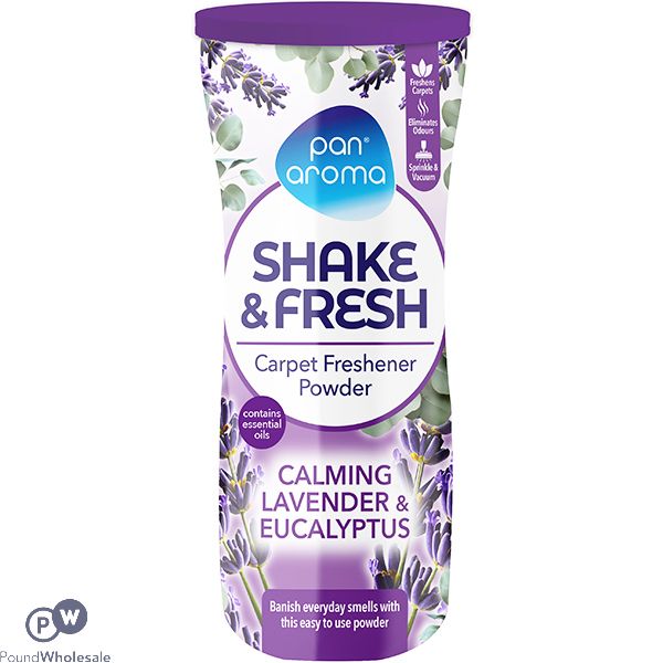 Pan Aroma Calming Lavender & Eucalyptus Shake & Fresh Carpet Freshener Powder 500g