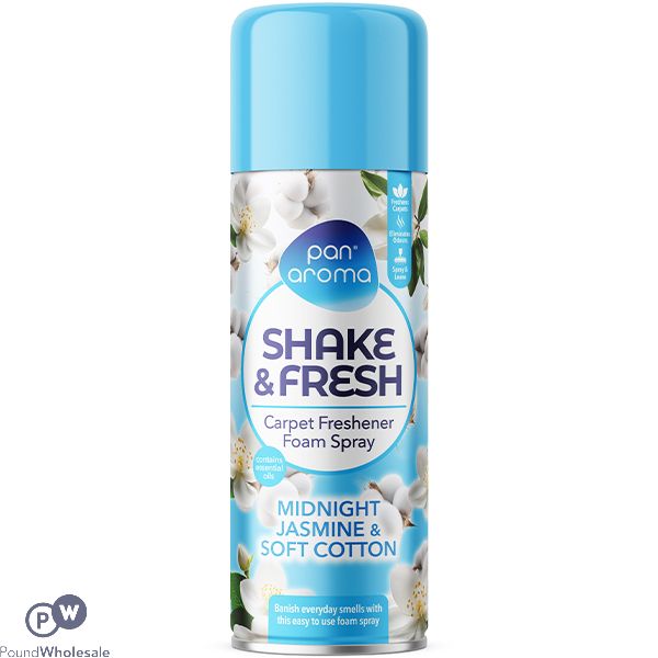 Pan Aroma Midnight Jasmine & Soft Cotton Shake & Fresh Carpet Freshener Foam Spray 500ml