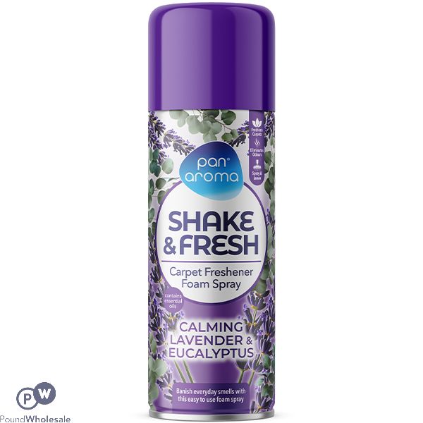 Pan Aroma Calming Lavender & Eucalyptus Shake & Fresh Carpet Freshener Foam Spray 500ml
