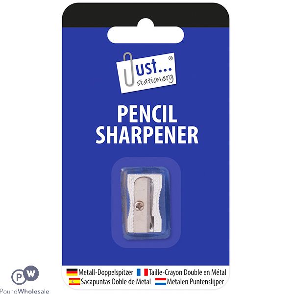 Just Stationery Single Metal Pencil Sharpener