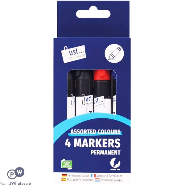 4 Permanent Markers Bullet Tip