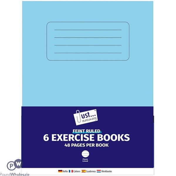 Just Stationery White Lined 6 Exercise Books