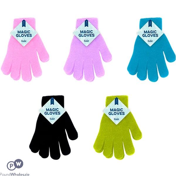 Farley Mill Kids Plain Magic Gloves Assorted Colours