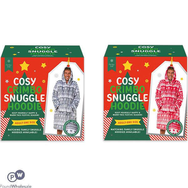 Farley Mill Adults Cosy Christmas Snuggle Hoodie Assorted