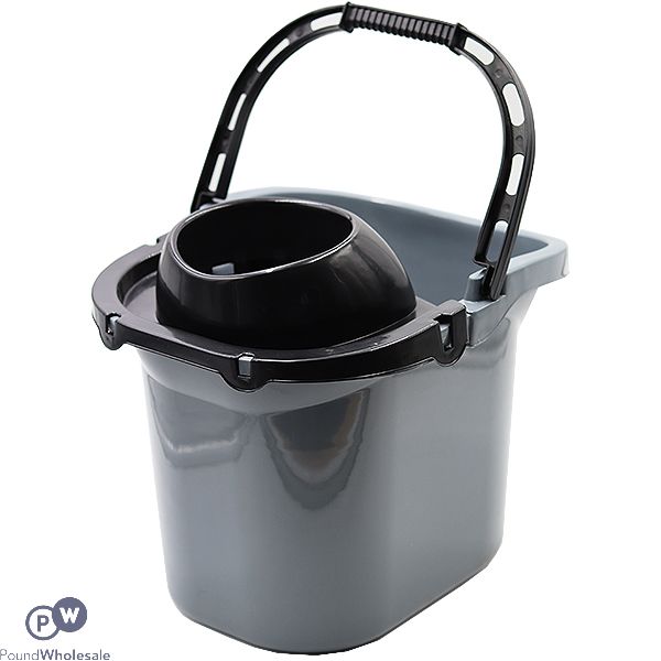 Heavy Duty Silver Mop Bucket With Wringer 12l