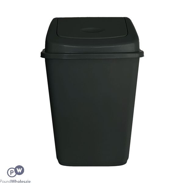 Black Plastic Swing Top Bin 10l