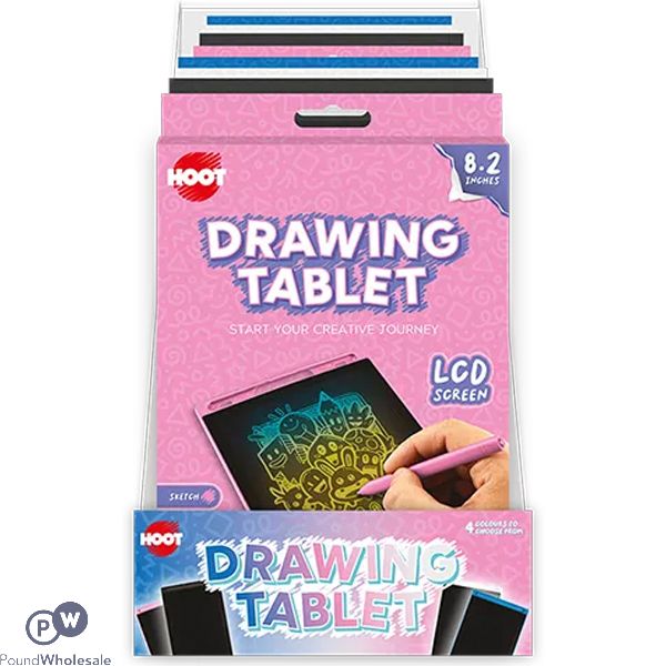Hoot Multicolour Lcd Screen Drawing Tablet 8.2" Cdu Assorted Colours