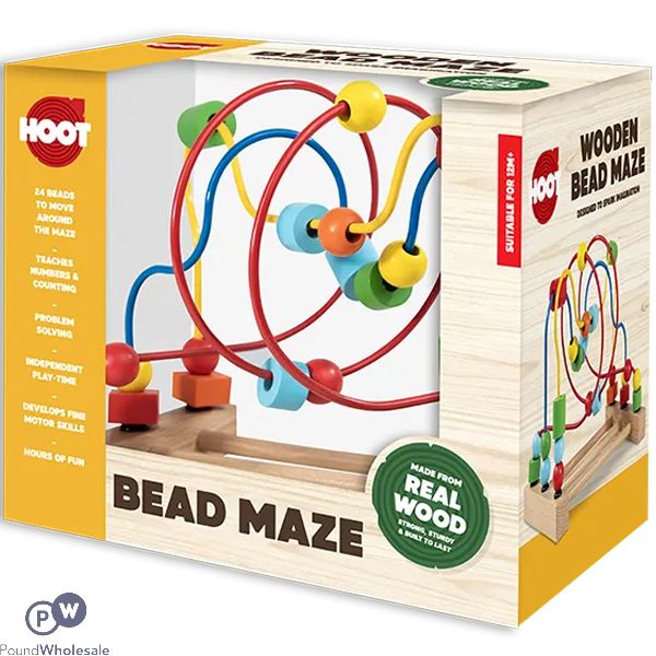 Hoot Wooden 24-bead Maze Toy