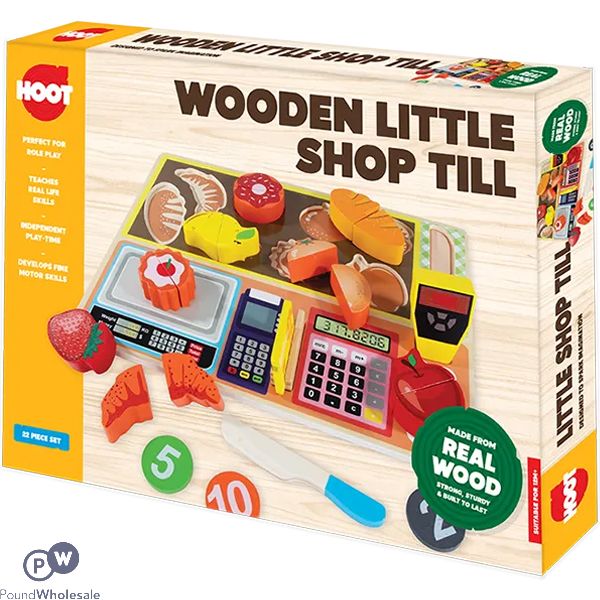 Hoot Wooden Little Shop Till Play Set 22pc
