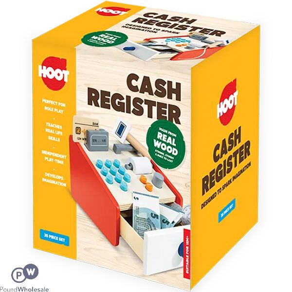 Hoot Wooden Cash Register Play Set 36pc