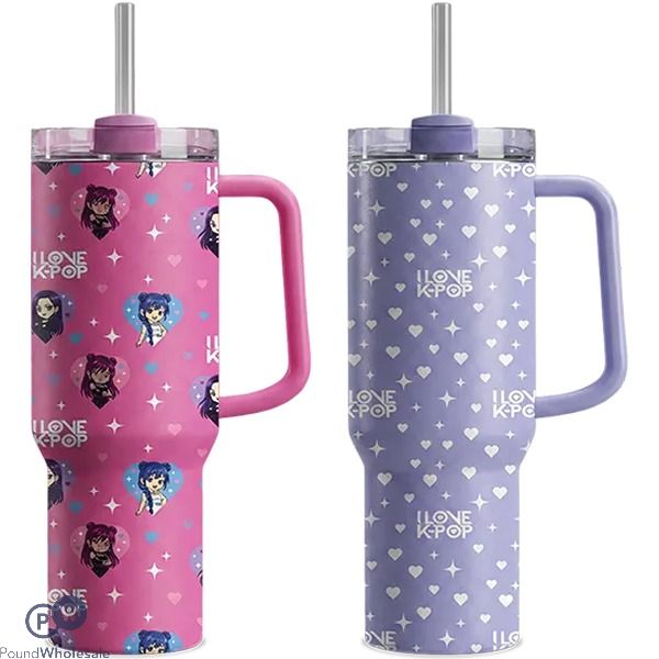 K-pop Printed Double Wall Tumbler Water Bottle 600ml