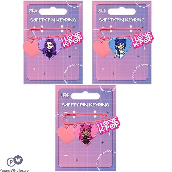 K-pop Safety Pin Keyring Assorted