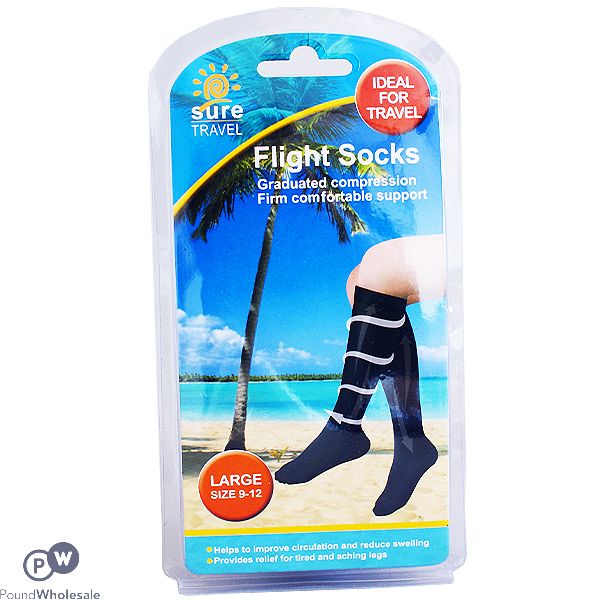Travel Flight Socks Large Size 9-12