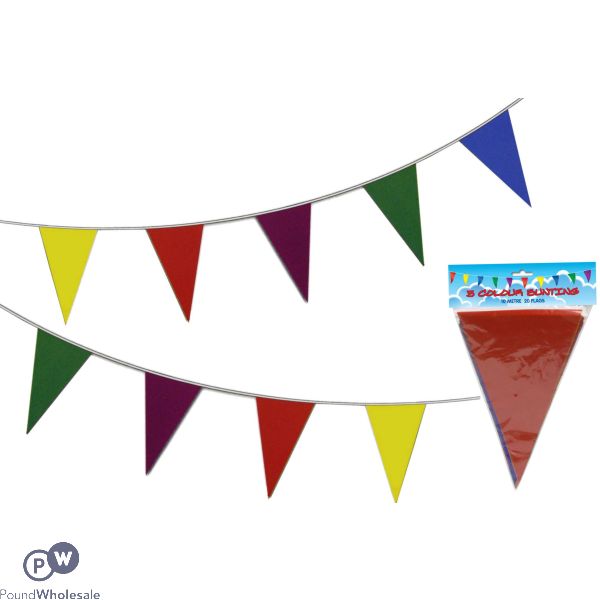 Triangular 5-colour 20 Flag Bunting 10m