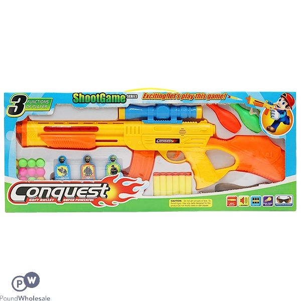 Soft Bullet Shooting Gun With Bullets, Darts & Targets