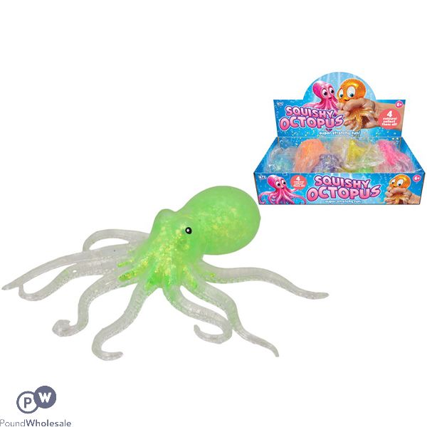 Squishy Octopus Squish Toy Cdu Assorted Colours