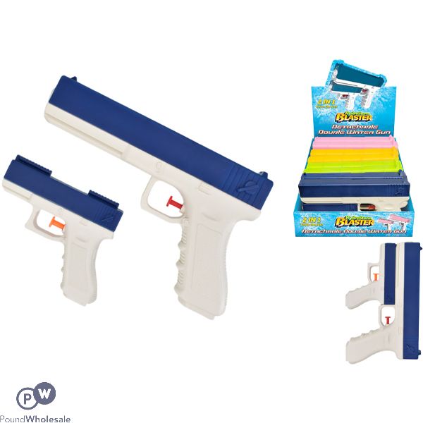 Hydrostorm Blaster 2-in-1 Detachable Double Water Gun Cdu Assorted Colours