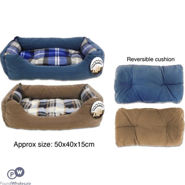 Faux Pet Bed Suede/check