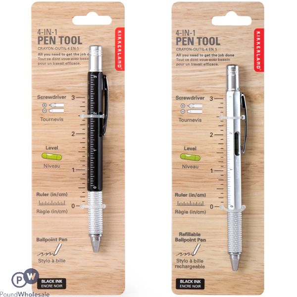 Kikkerland 4-in-1 Multi-function Pen Tool Cdu Assorted Colours