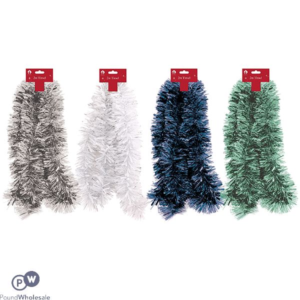Festive Wonderland Christmas Chunky Forest Frost Tinsel 2m Assorted Colours