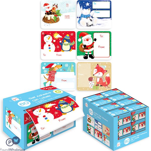 Giftmaker Jumbo Self-adhesive Novelty Gift Labels 60 Pack Cdu