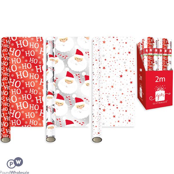 Giftmaker Foil Festive Fun Christmas Gift Wrap 2m Assorted